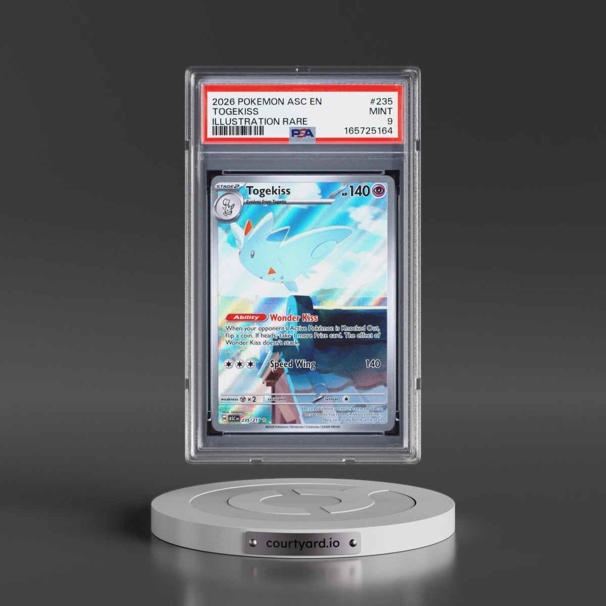 2026 Pokémon Asc EN-Ascended Heroes #235 Togekiss - Illustration Rare (PSA 9 MINT)