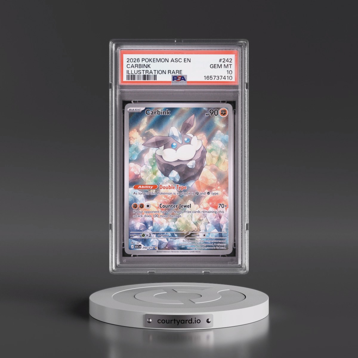 2026 Pokémon Asc EN-Ascended Heroes #242 Carbink - Illustration Rare (PSA 10 GEM MINT)
