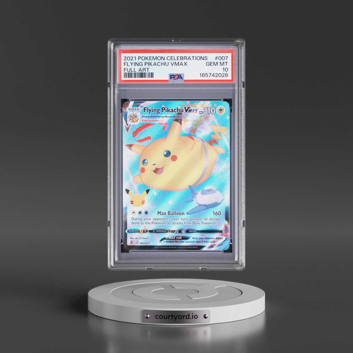 2021 Pokémon Celebrations #007 Flying Pikachu Vmax - Full Art (PSA 10 GEM MINT)