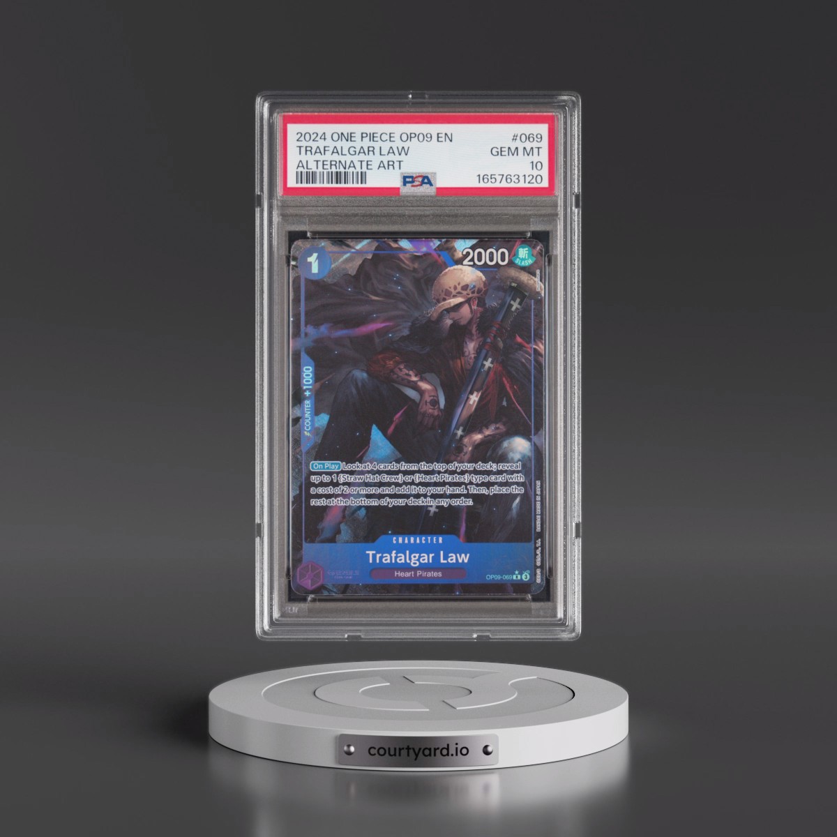 2024 One Piece OP09-Emperors in the New World #069 Trafalgar Law - Alternate Art (PSA 10 GEM MINT)