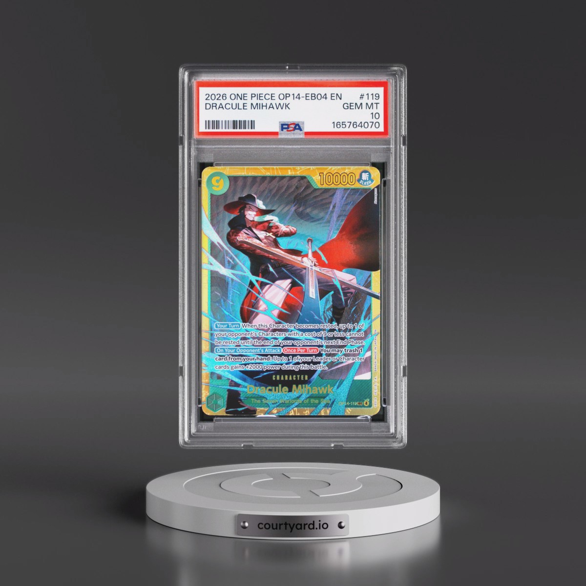 2026 One Piece OP14-EB04-the Azure Sea's Seven #119 Dracule Mihawk (PSA 10 GEM MINT)