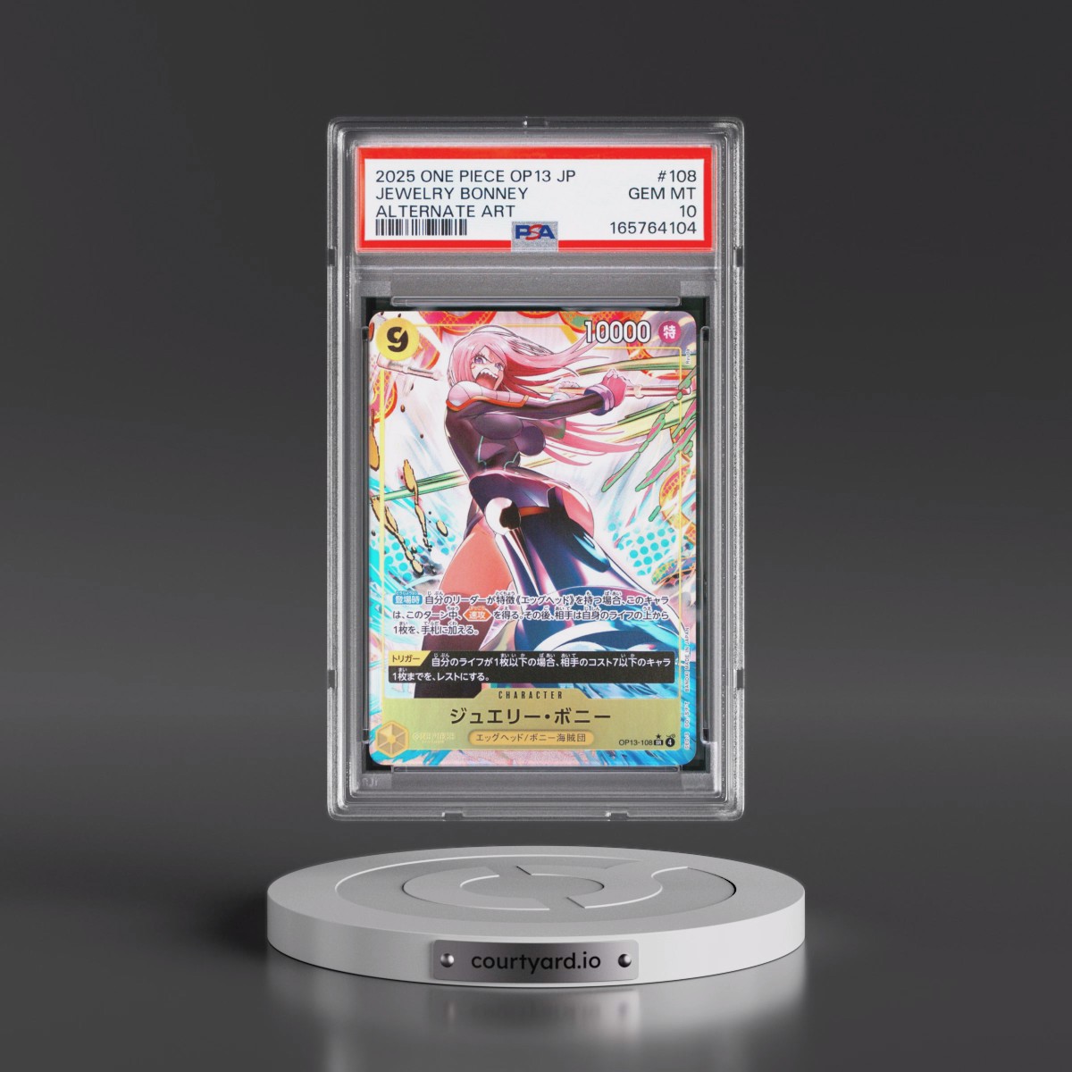 2025 One Piece Japanese OP13-Carrying on His Will #108 Jewelry Bonney - Alternate Art (PSA 10 GEM MINT)