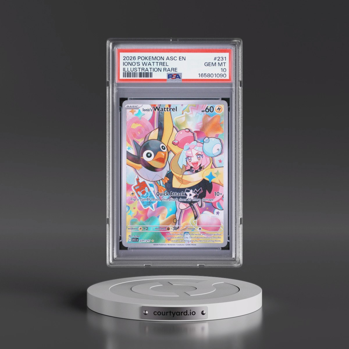 2026 Pokémon Asc EN-Ascended Heroes #231 Iono's Wattrel - Illustration Rare (PSA 10 GEM MINT)