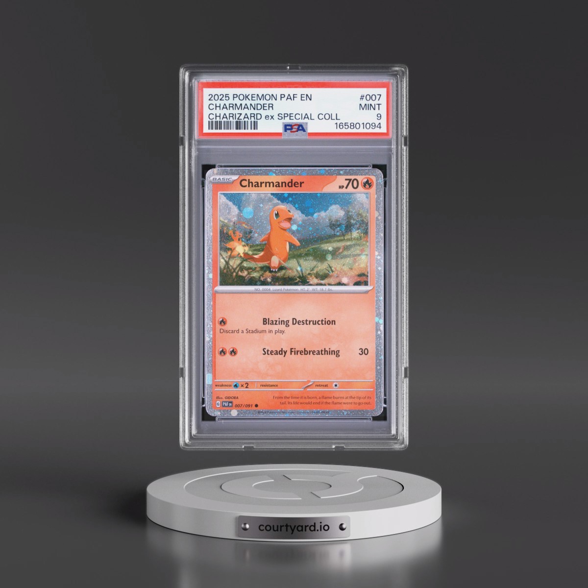 2025 Pokémon Paf EN-Paldean Fates #007 Charmander - Charizard EX Special Collection (PSA 9 MINT)
