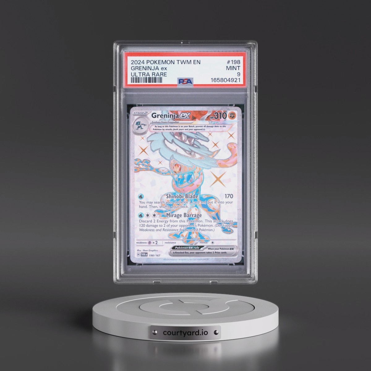 2024 Pokémon Twm EN-Twilight Masquerade #198 Greninja EX - Holo Ultra Rare (PSA 9 MINT)