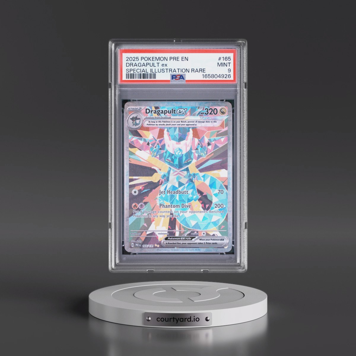 2025 Pokémon Pre EN-Prismatic Evolutions #165 Dragapult EX - Holo Special Illustration Rare (PSA 9 MINT)