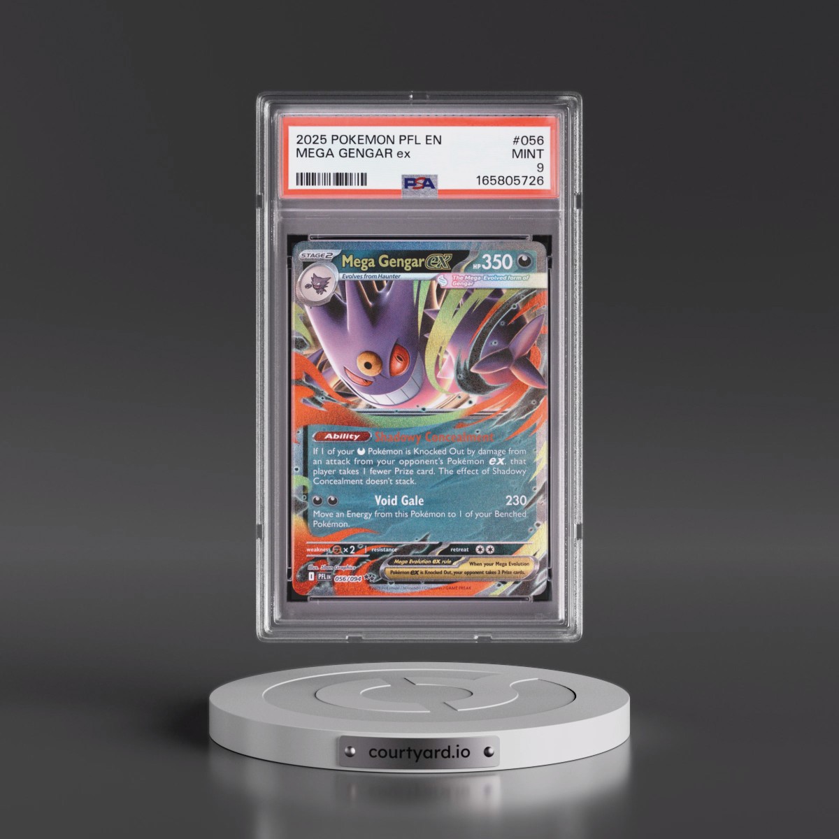 2025 Pokémon Pfl EN-Phantasmal Flames #056 Mega Gengar EX - Holo (PSA 9 MINT)