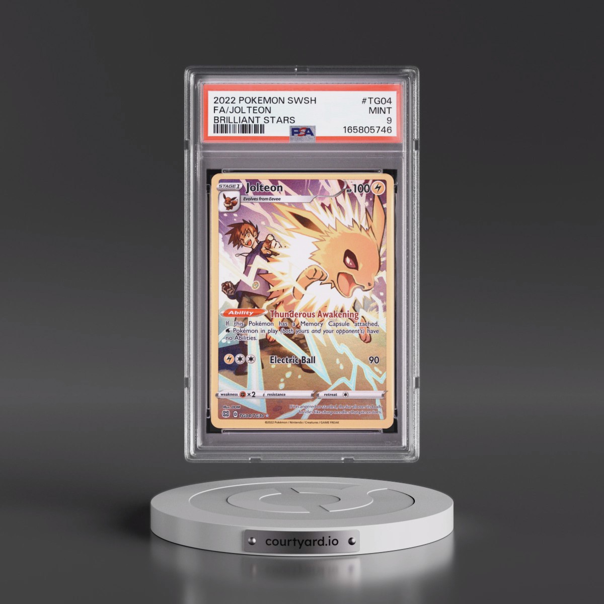 2022 Pokémon Sword & Shield Brilliant Stars #TG04 Jolteon - Full Art (PSA 9 MINT)