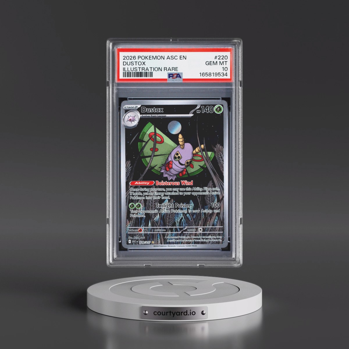 2026 Pokémon Asc EN-Ascended Heroes #220 Dustox - Illustration Rare (PSA 10 GEM MINT)