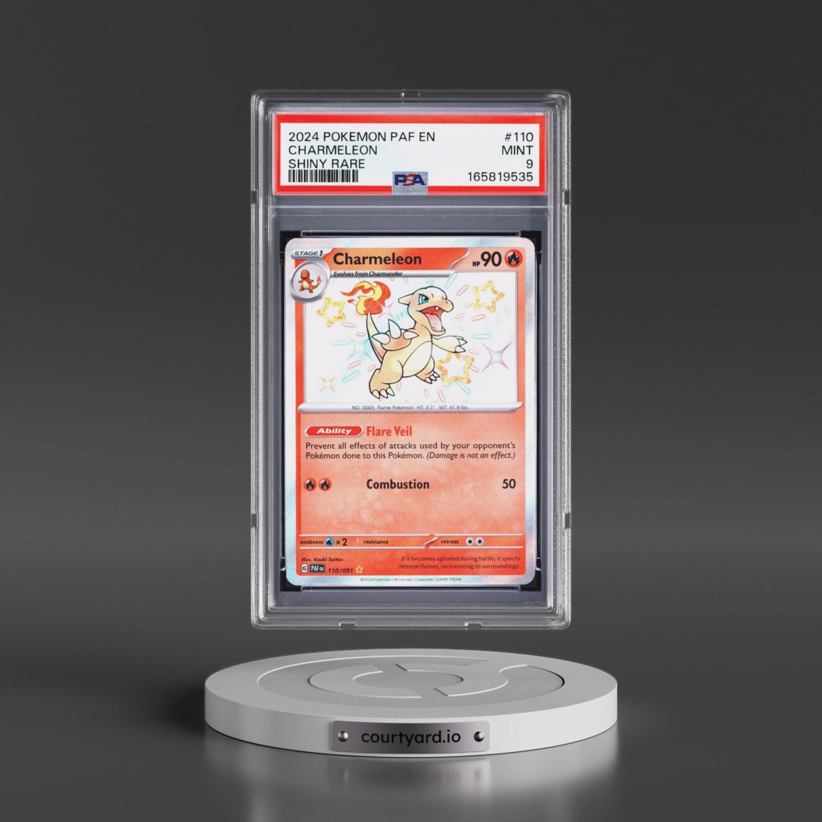 2024 Pokémon Paf EN-Paldean Fates #110 Charmeleon - Shiny Rare (PSA 9 MINT)