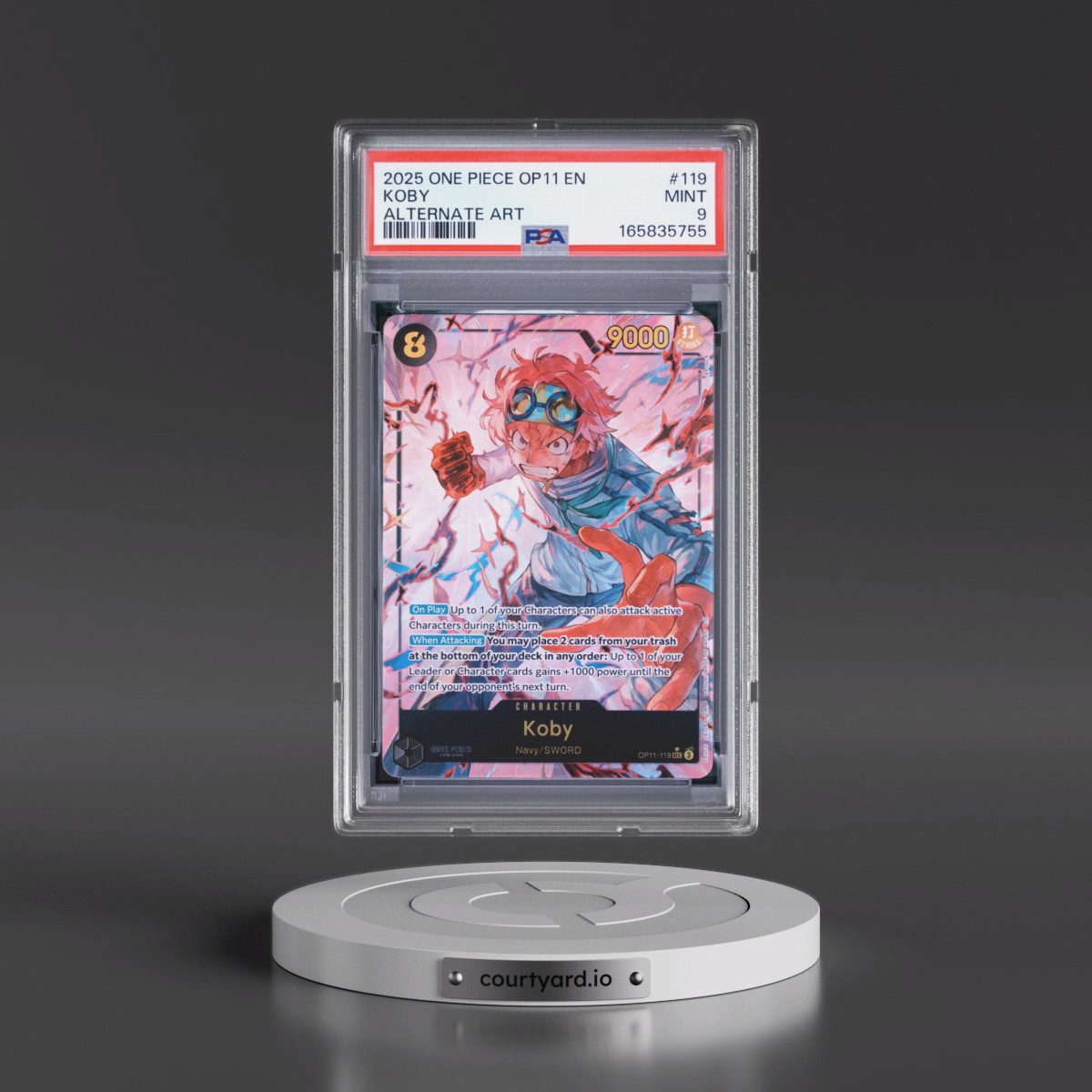 2025 One Piece OP11-A Fist of Divine Speed #119 Koby - Alternate Art (PSA 9 MINT)