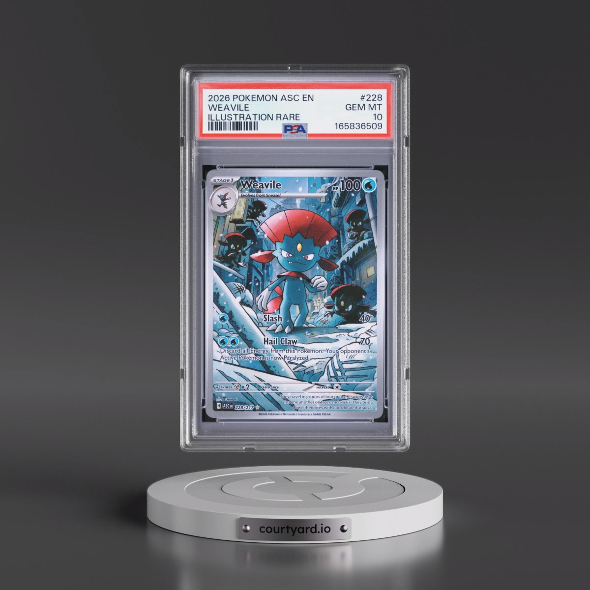 2026 Pokémon Asc EN-Ascended Heroes #228 Weavile - Illustration Rare (PSA 10 GEM MINT)