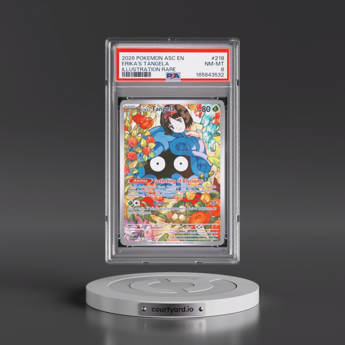 2026 Pokémon Asc EN-Ascended Heroes #218 Erika's Tangela - Illustration Rare (PSA 8 NM-MT)