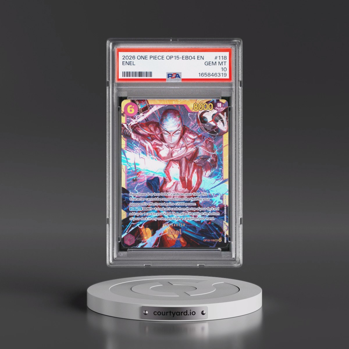 2026 One Piece OP15-EB04-Adventure on Kami's Island Enel #118 PSA 10