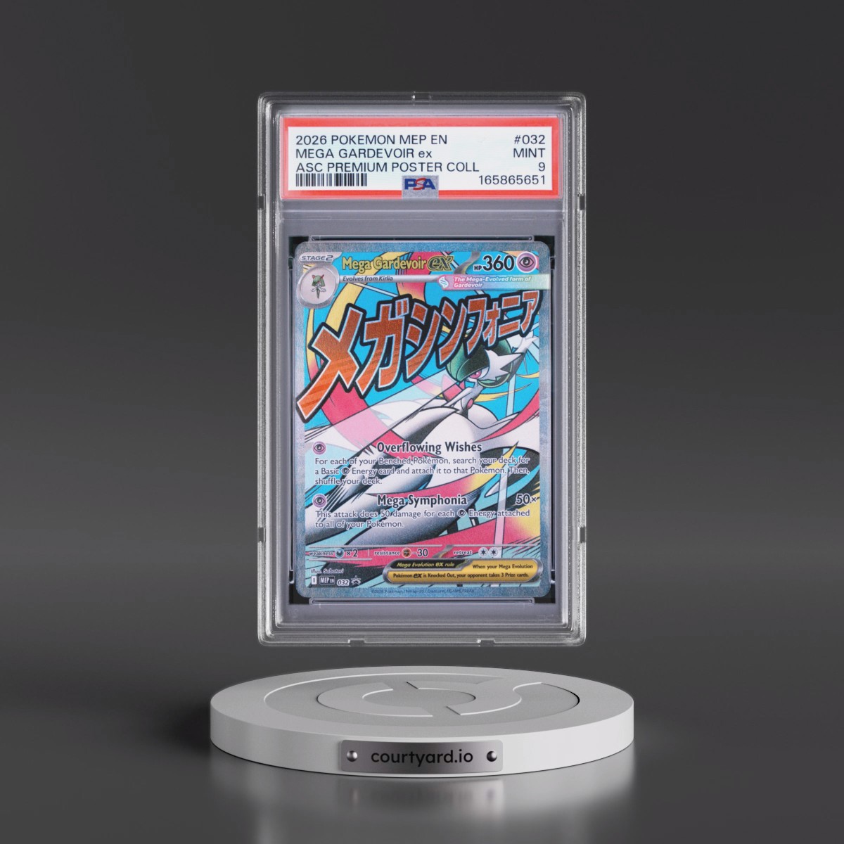 2026 Pokémon Mep EN-Me Black Star Promo #032 Mega Gardevoir EX - Holo Ascended Heroes Premium Poster Collection (PSA 9 MINT)