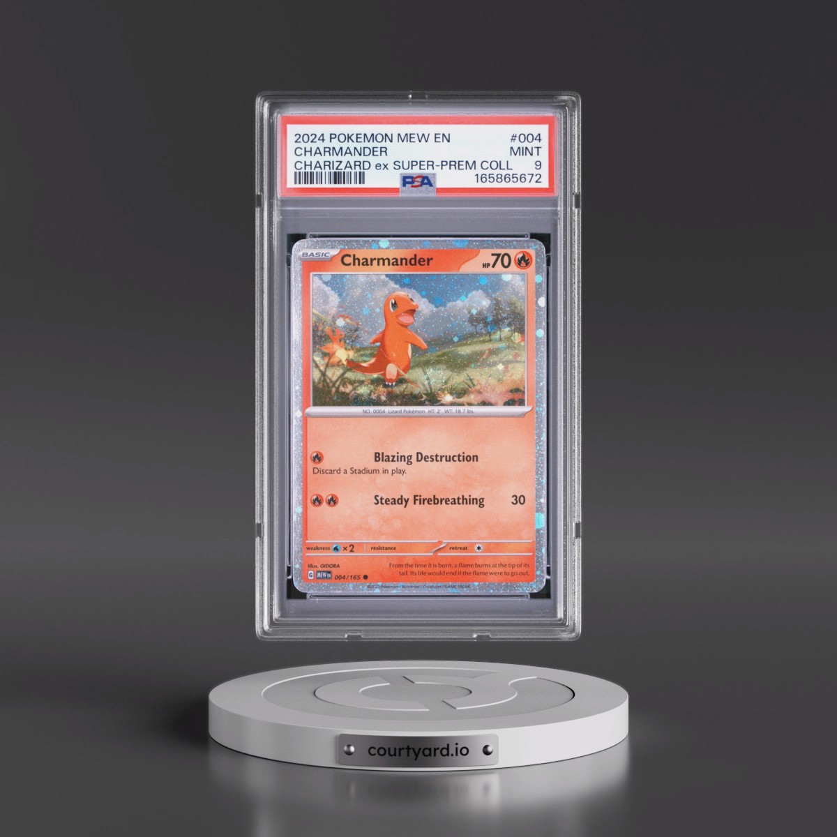 2024 Pokémon Mew EN-151 #004 Charmander - Charizard EX Super-Premium Collection (PSA 9 MINT)