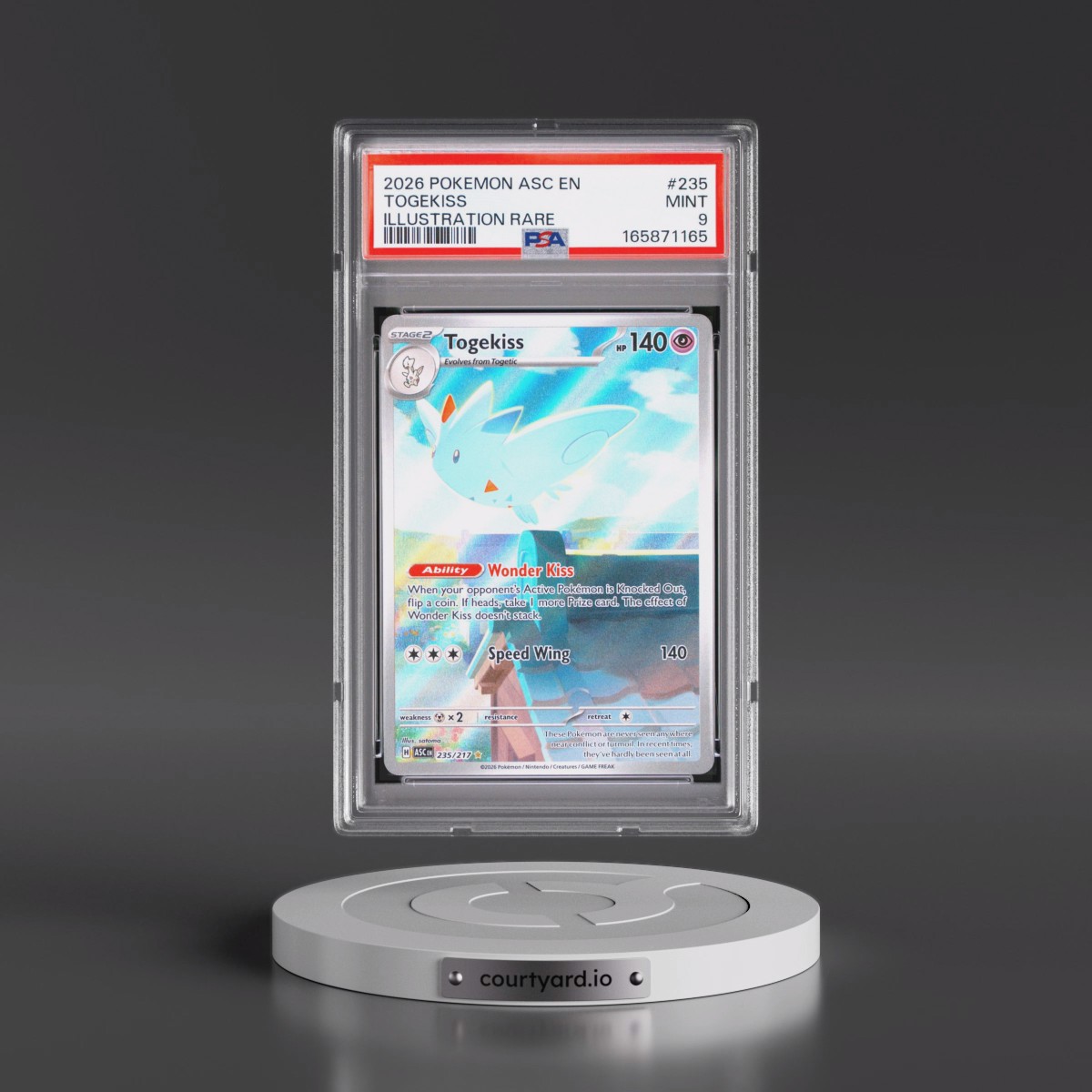 2026 Pokémon Asc EN-Ascended Heroes #235 Togekiss - Illustration Rare (PSA 9 MINT)