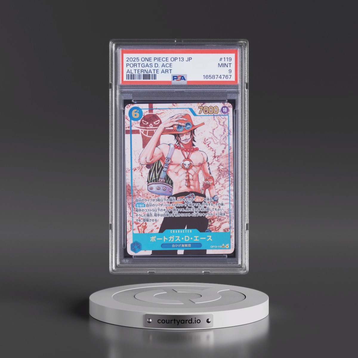 2025 One Piece Japanese OP13-Carrying on His Will #119 Portgas D. Ace - Alternate Art (PSA 9 MINT)