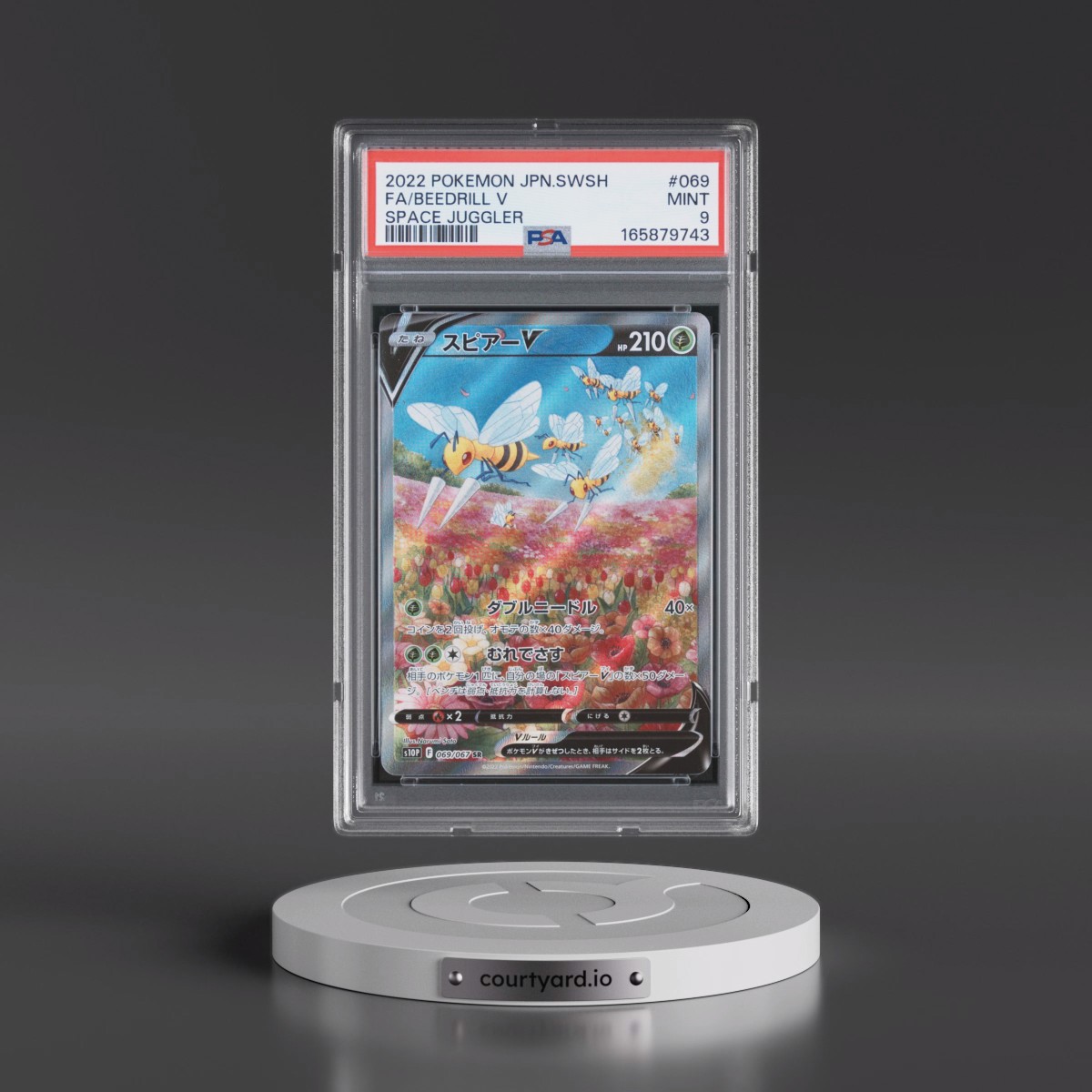 2022 Pokémon Sword & Shield Space Juggler #069 Beedrill V - Holo Full Art (PSA 9 MINT)