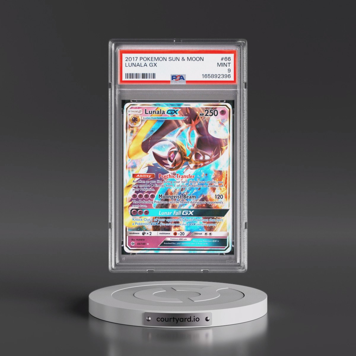 2017 Pokémon Sun & Moon #66 Lunala GX - Holo (PSA 9 MINT)
