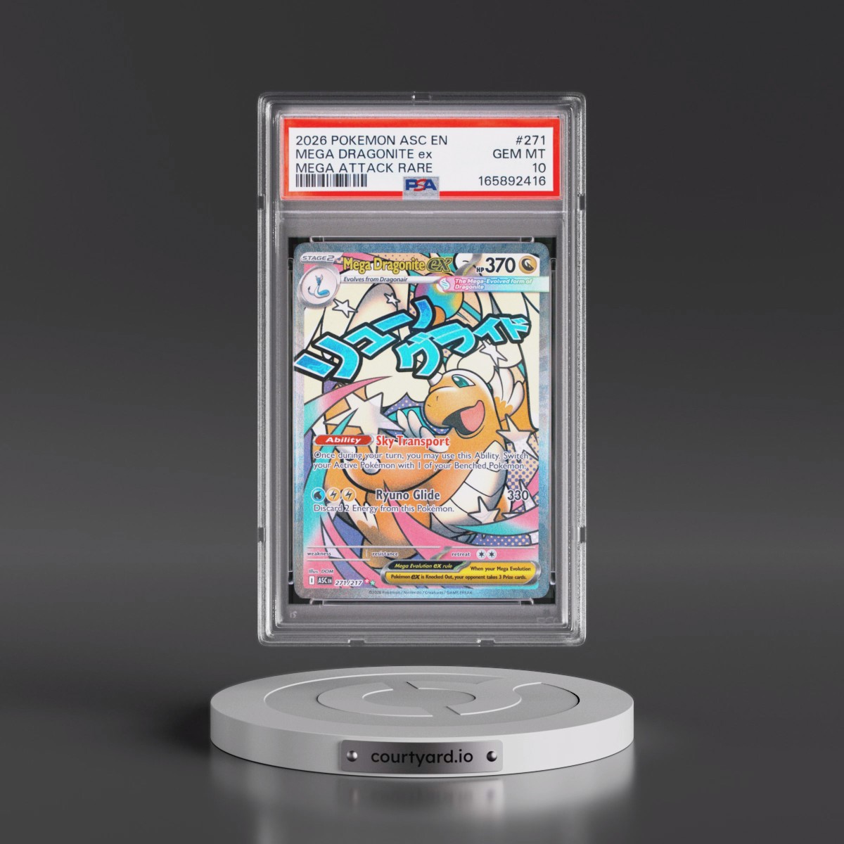 2026 Pokémon Asc EN-Ascended Heroes #271 Mega Dragonite EX - Holo Mega Attack Rare (PSA 10 GEM MINT)