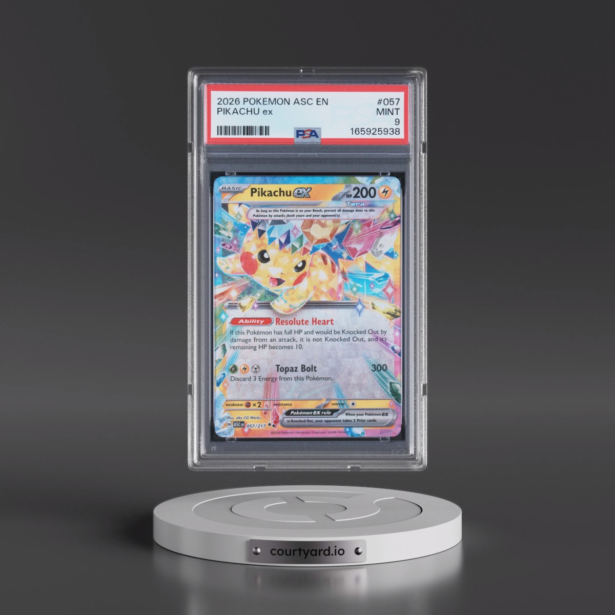 2026 Pokémon Asc EN-Ascended Heroes #057 Pikachu EX - Holo (PSA 9 MINT)