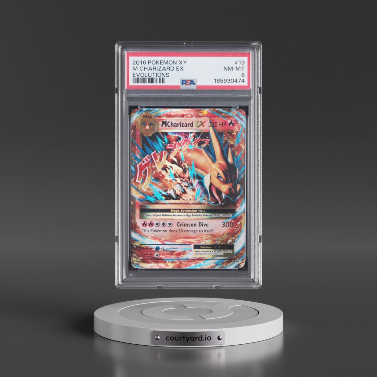2016 Pokémon XY Evolutions #13 M Charizard EX - Holo (PSA 8 NM-MT)
