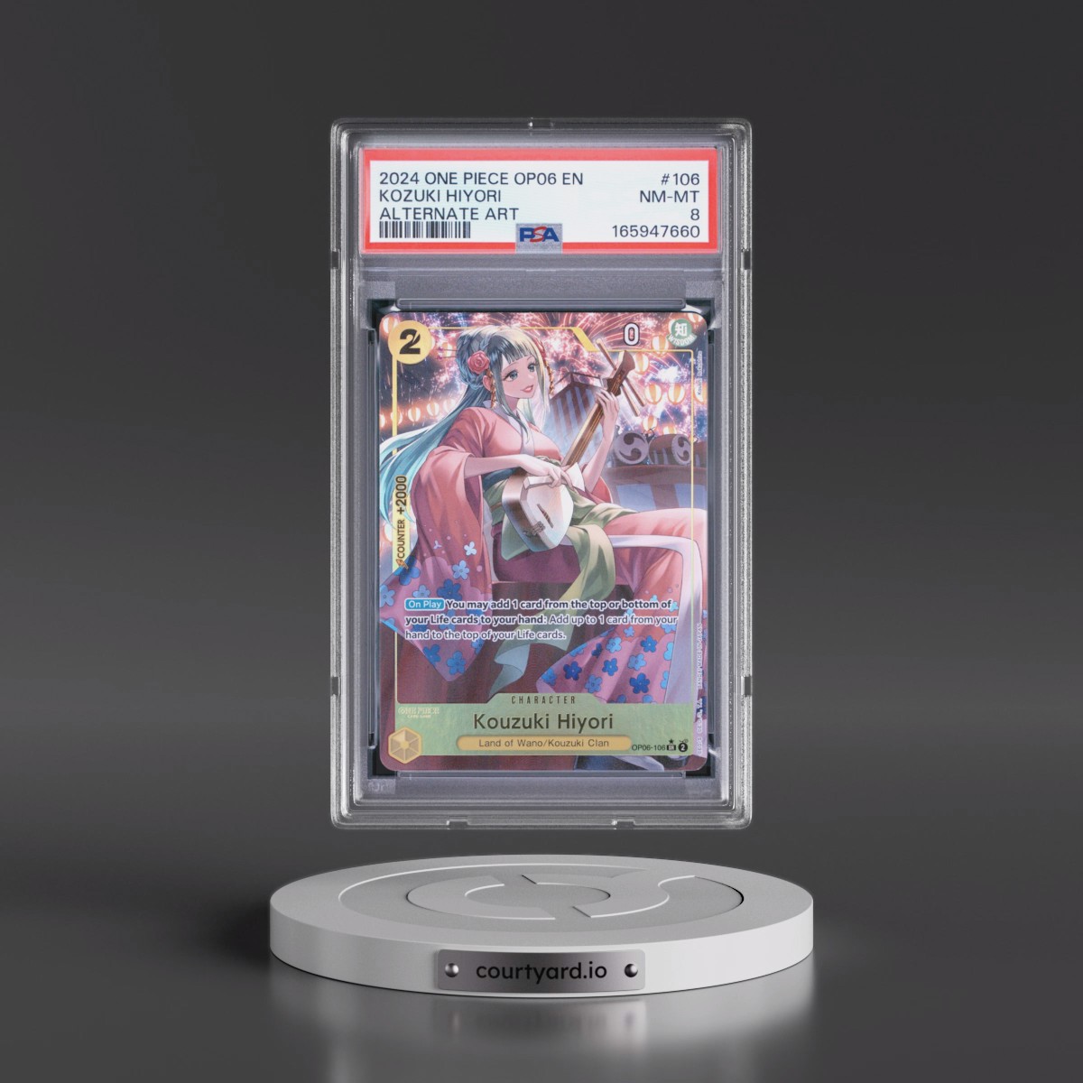 2024 One Piece OP06-Wings of the Captain #106 Kozuki Hiyori - Alternate Art (PSA 8 NM-MT)