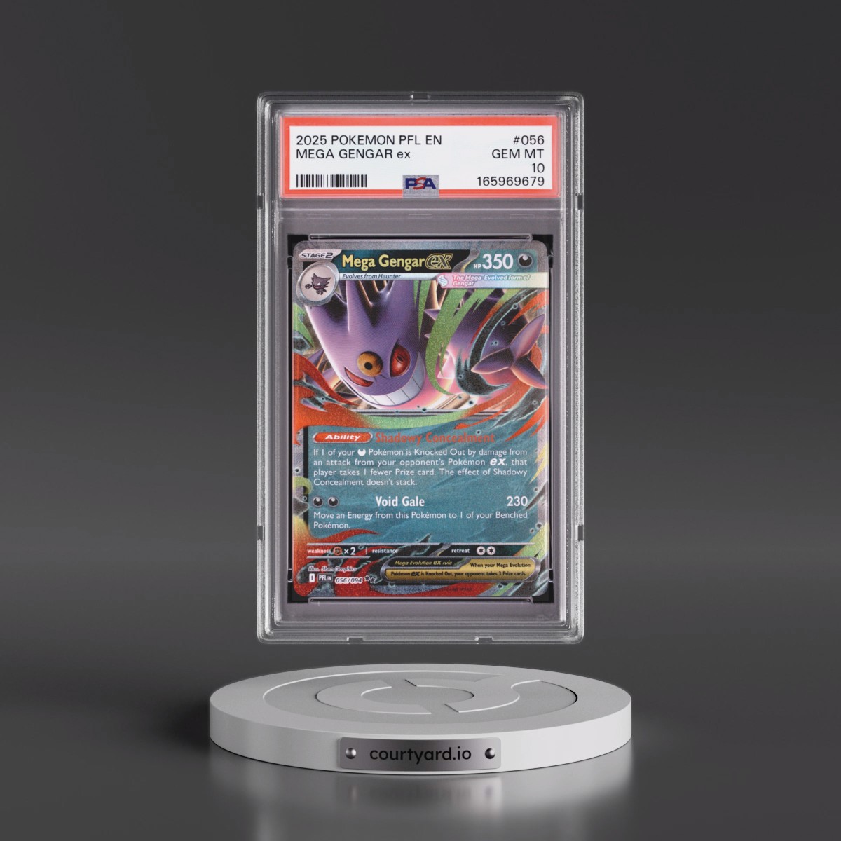 2025 Pokémon Pfl EN-Phantasmal Flames #056 Mega Gengar EX - Holo (PSA 10 GEM MINT)