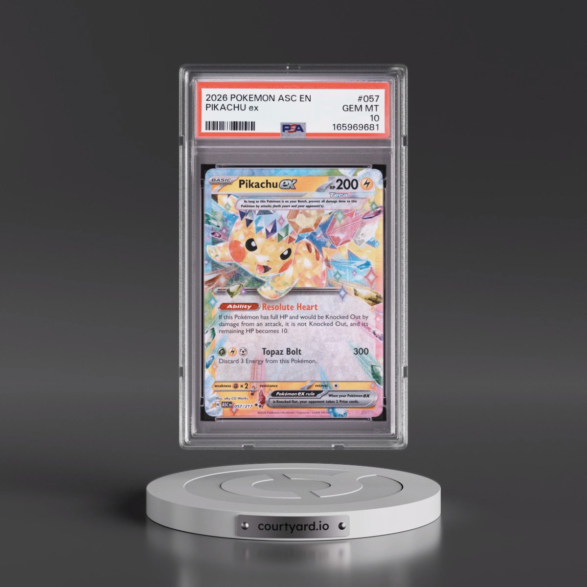 2026 Pokémon Asc EN-Ascended Heroes #057 Pikachu EX - Holo (PSA 10 GEM MINT)