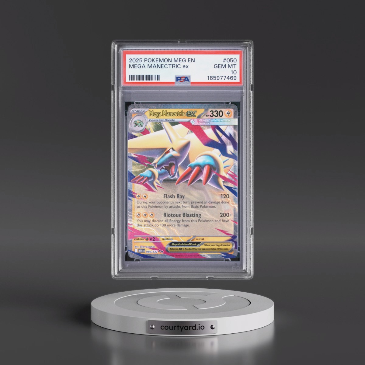 2025 Pokémon Meg EN-Mega Evolution #050 Mega Manectric EX - Holo (PSA 10 GEM MINT)