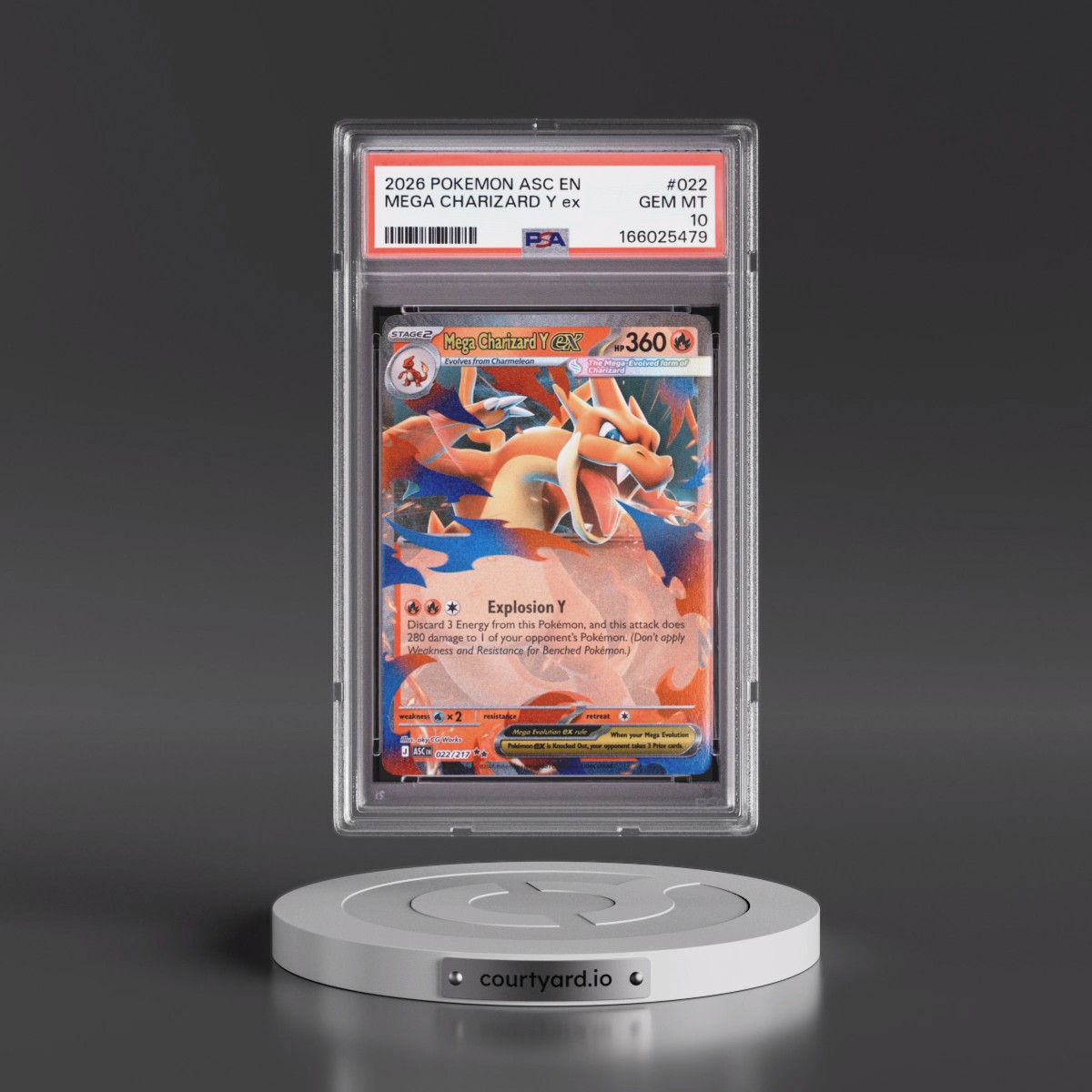 2026 Pokémon Asc EN-Ascended Heroes #022 Mega Charizard Y EX - Holo (PSA 10 GEM MINT)