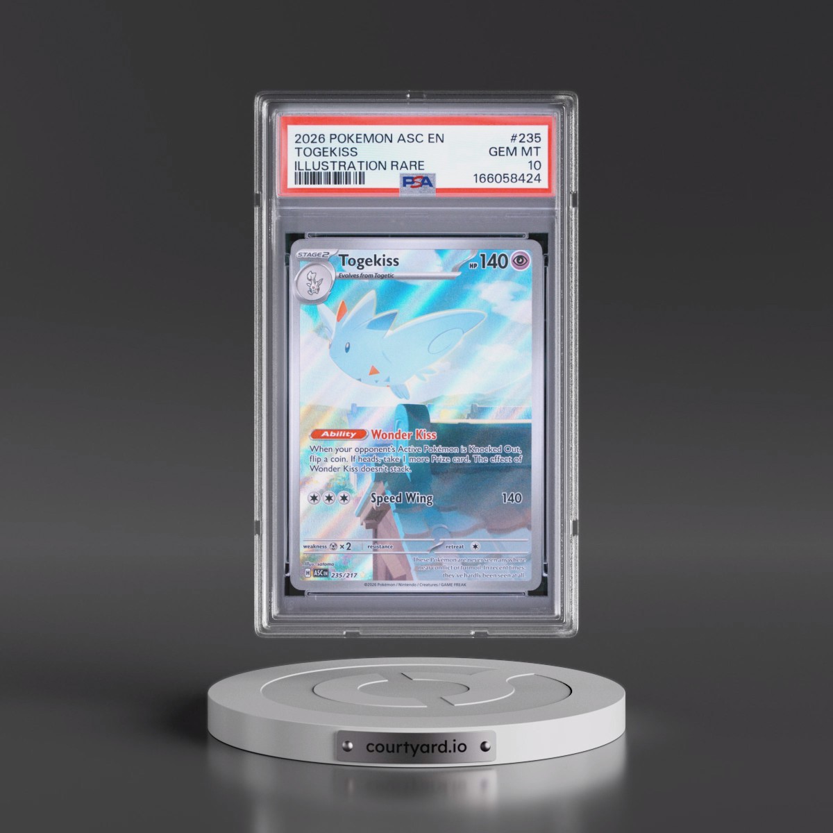 2026 Pokémon Asc EN-Ascended Heroes #235 Togekiss - Illustration Rare (PSA 10 GEM MINT)
