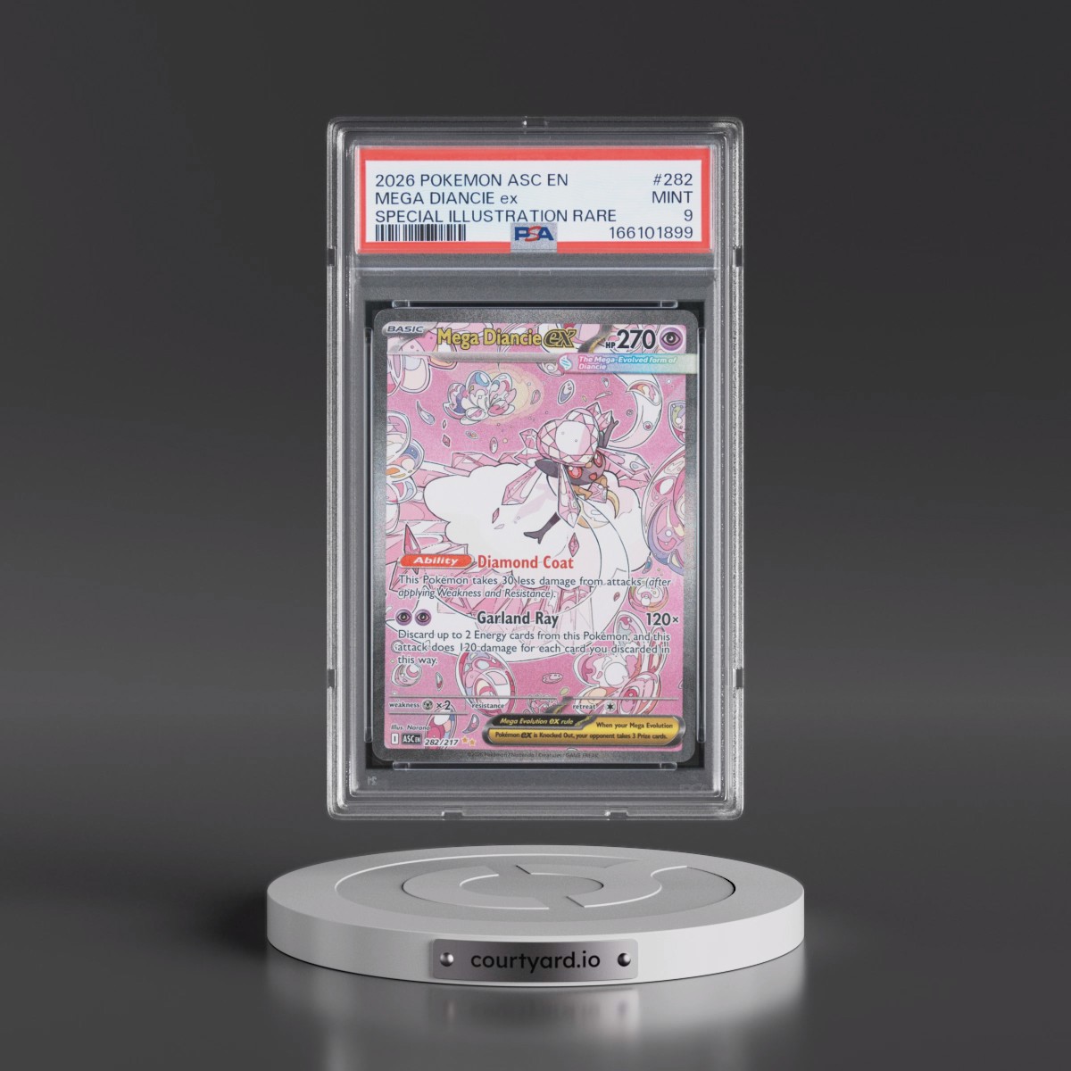 2026 Pokémon Asc EN-Ascended Heroes #282 Mega Diancie EX - Holo Special Illustration Rare (PSA 9 MINT)