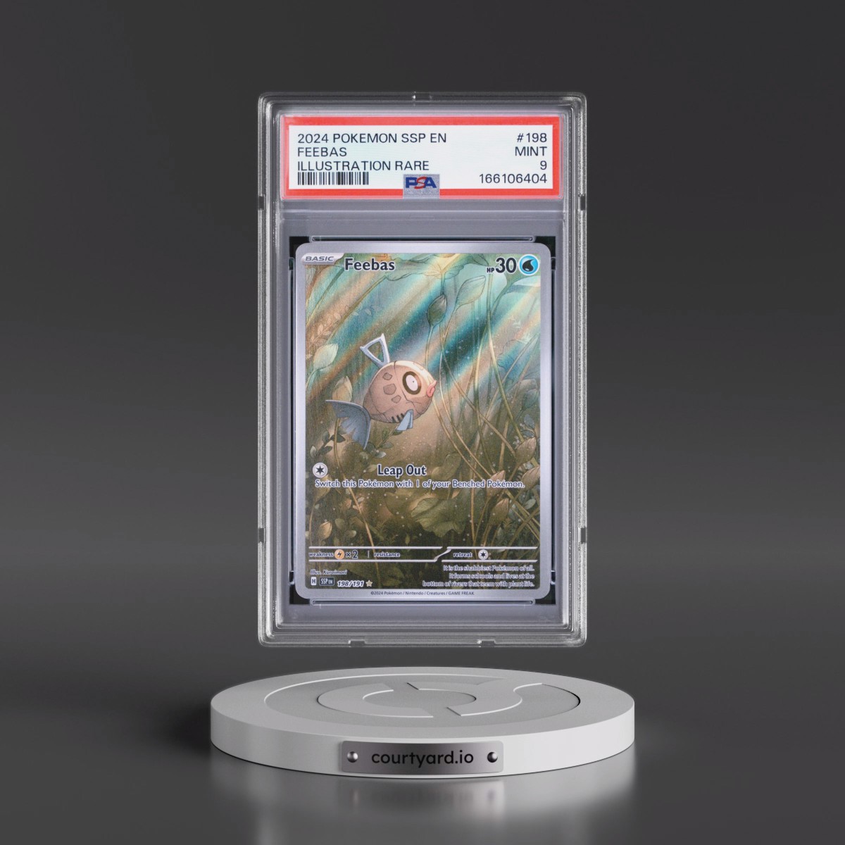 2024 Pokémon Ssp EN-Surging Sparks #198 Feebas - Illustration Rare (PSA 9 MINT)