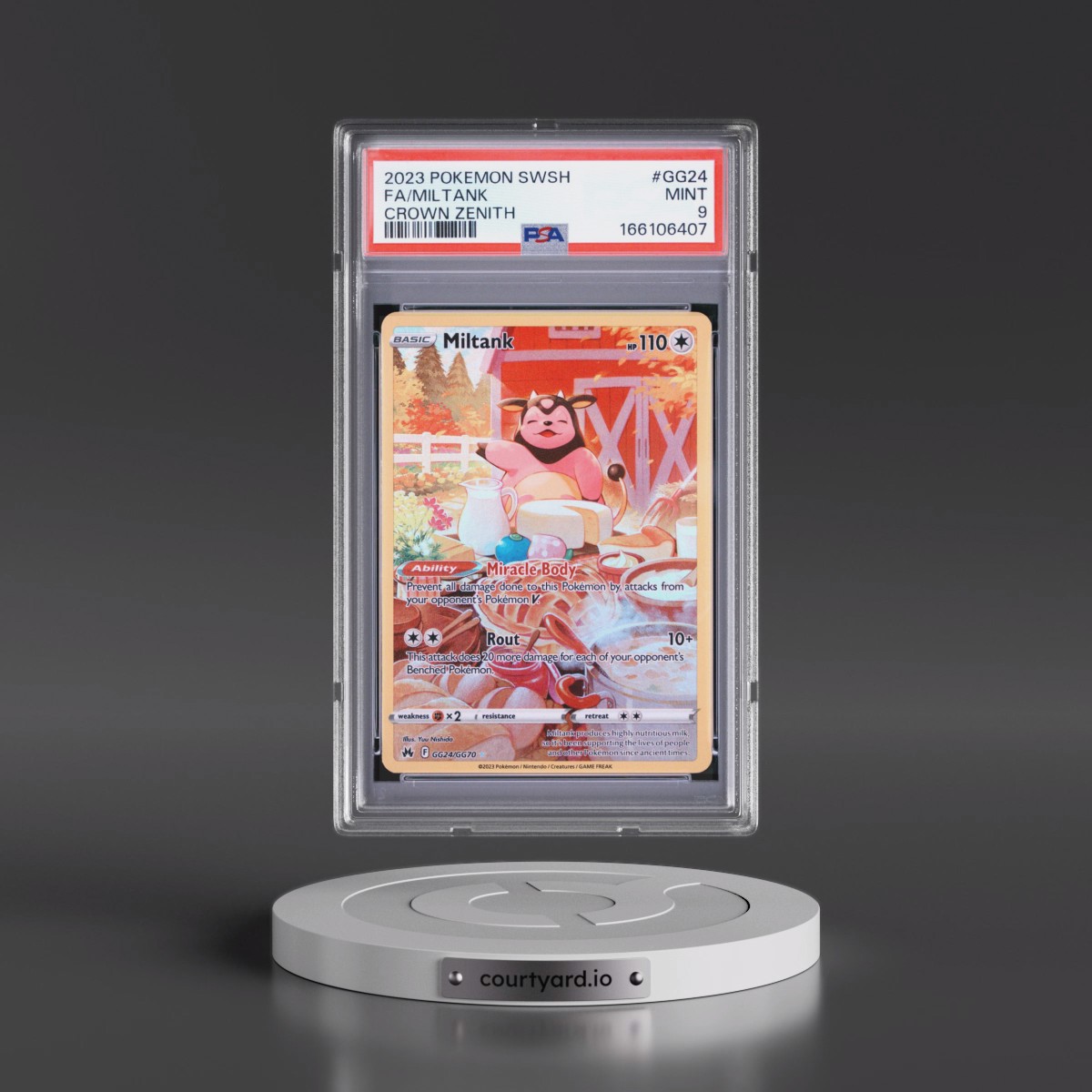 2023 Pokémon Sword and Shield Crown Zenith Miltank - Full Art #GG24 PSA 9