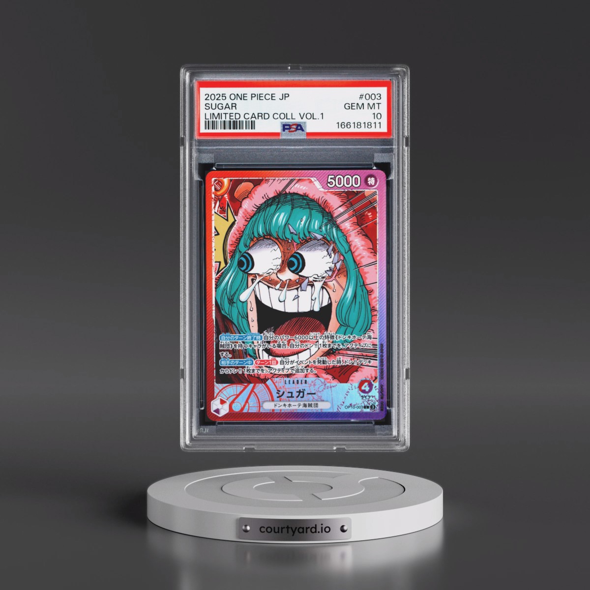 2025 One Piece Japanese Limited Card Collection Vol.1 #003 Sugar (PSA 10 GEM MINT)