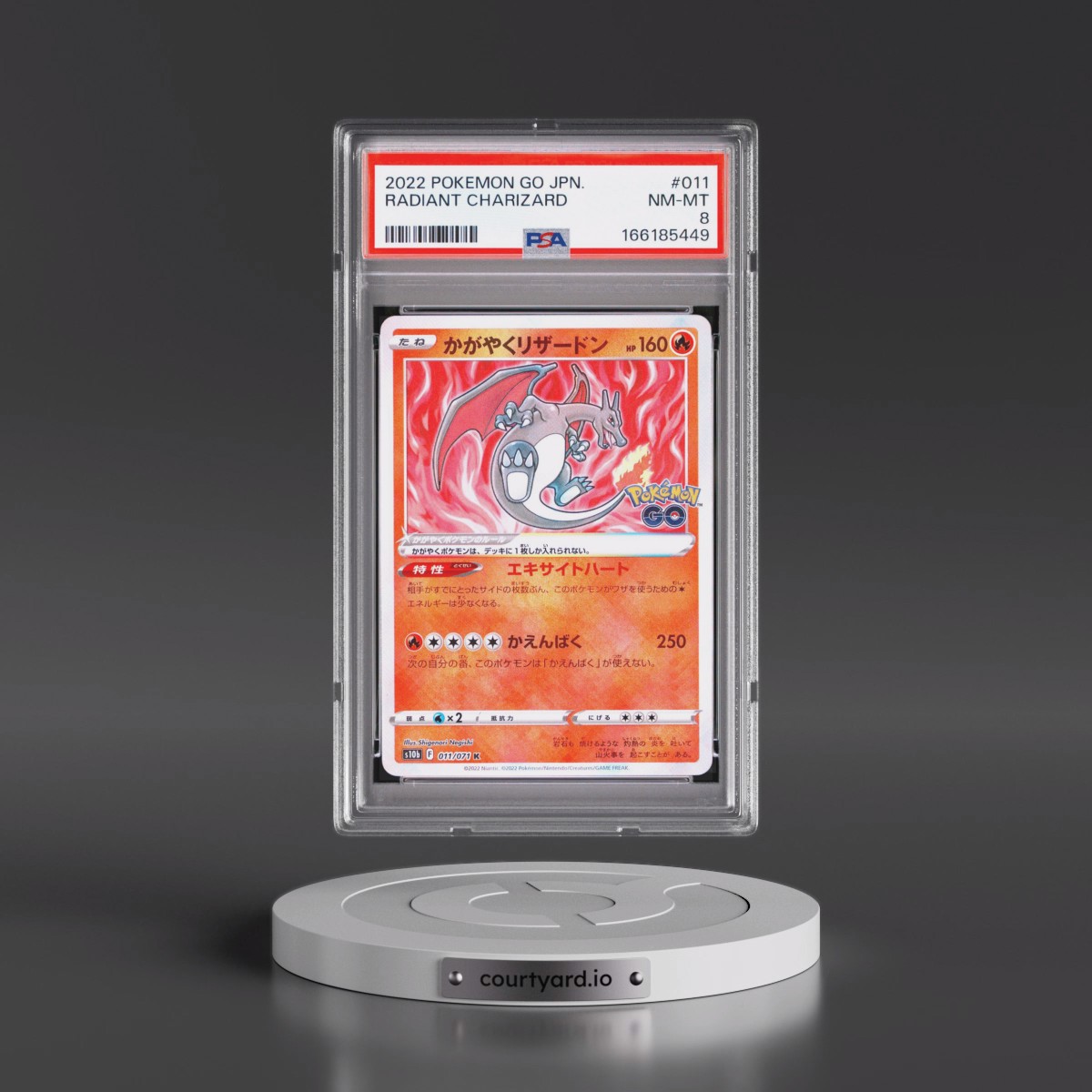 2022 Pokémon Go #011 Radiant Charizard - Holo (PSA 8 NM-MT)