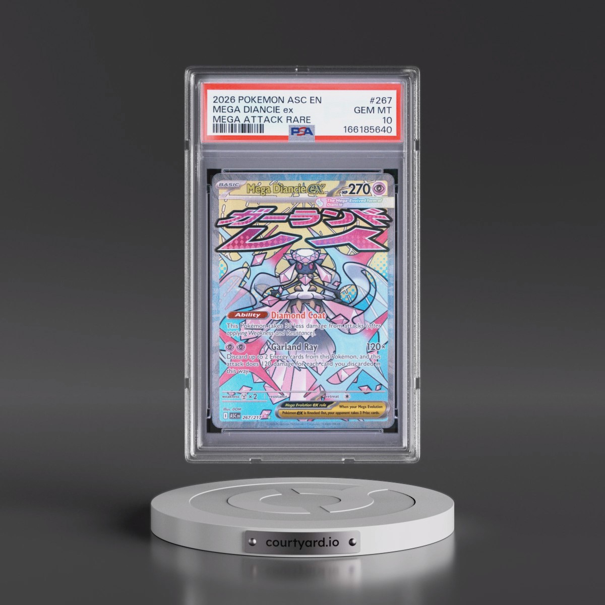 2026 Pokémon Asc EN-Ascended Heroes #267 Mega Diancie EX - Holo Mega Attack Rare (PSA 10 GEM MINT)
