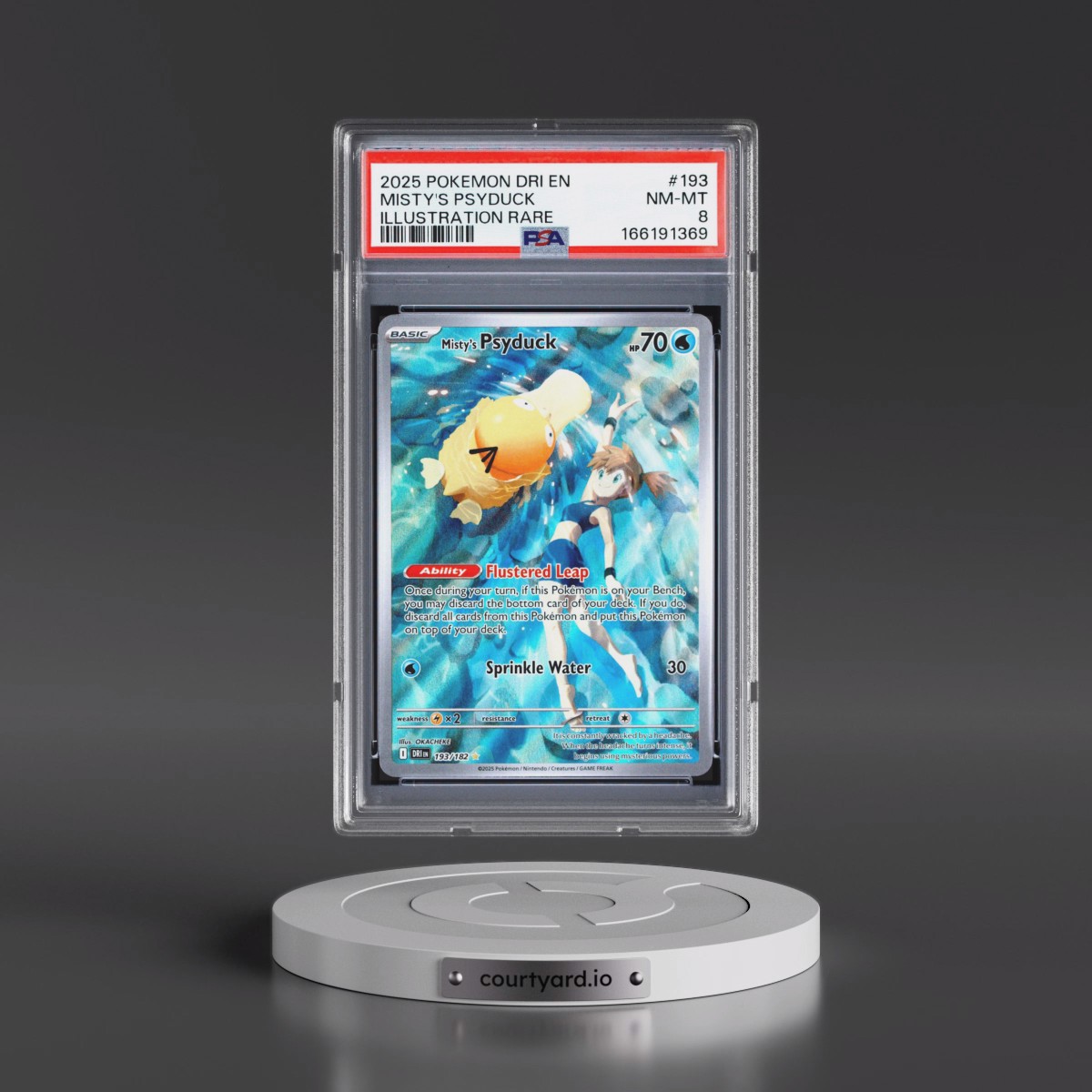 2025 Pokémon Dri EN-Destined Rivals #193 Misty's Psyduck - Illustration Rare (PSA 8 NM-MT)