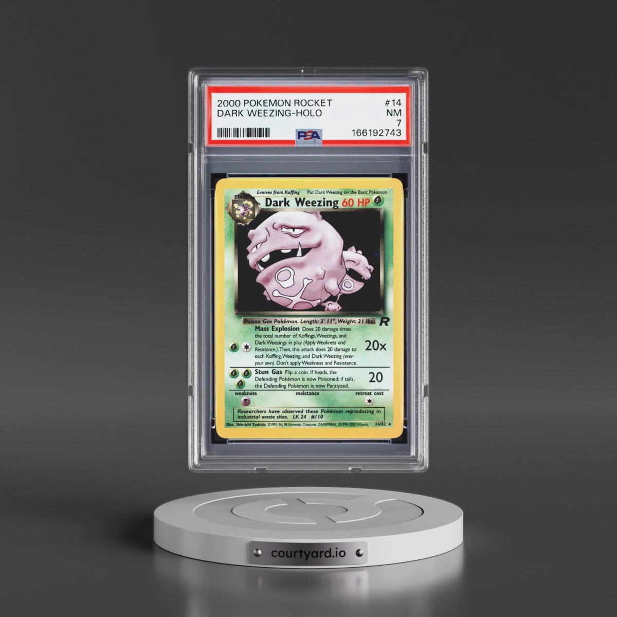 2000 Pokémon Rocket #14 Dark Weezing - Holo (PSA 7 NM)