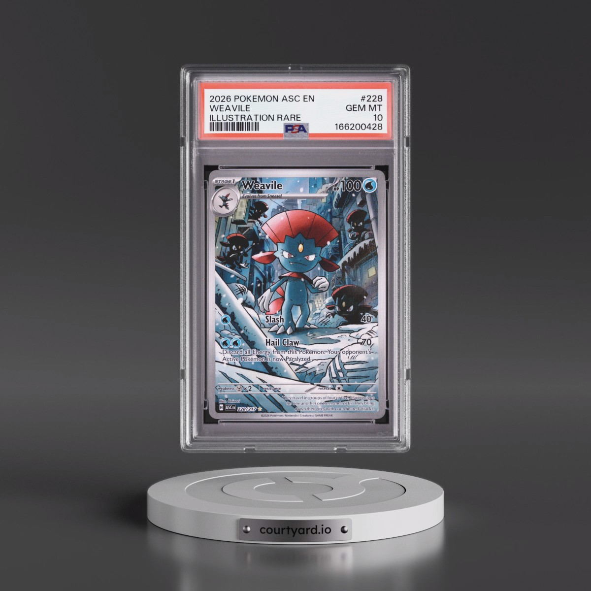 2026 Pokémon Asc EN-Ascended Heroes #228 Weavile - Illustration Rare (PSA 10 GEM MINT)