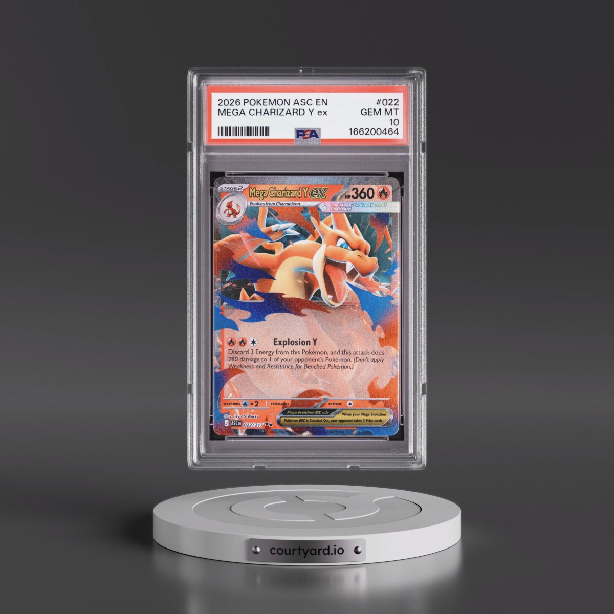 2026 Pokémon Asc EN-Ascended Heroes #022 Mega Charizard Y EX - Holo (PSA 10 GEM MINT)