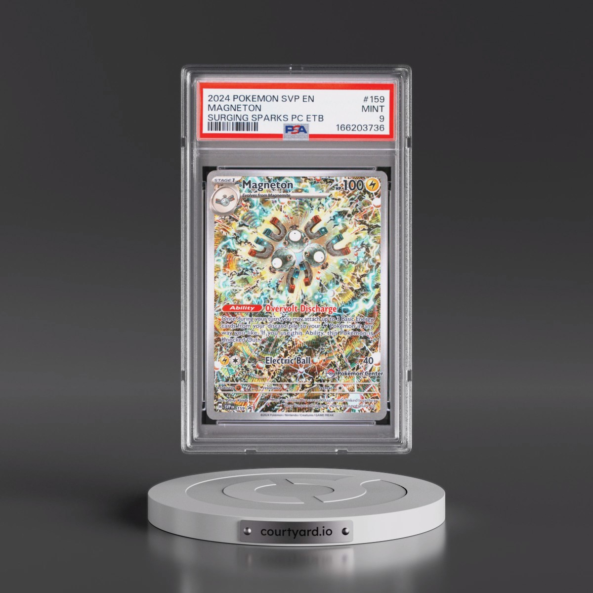 2024 Pokémon Svp EN-SV Black Star Promo #159 Magneton - Surging Sparks Pokemon Center Elite Trainer Box (PSA 9 MINT)