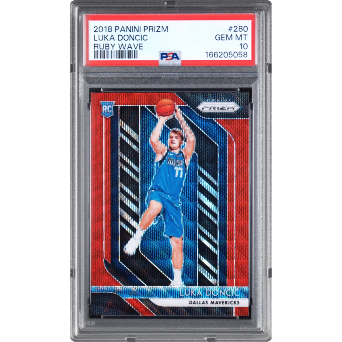 2018 Panini Prizm #280 Luka Doncic - Ruby Wave (PSA 10 GEM MINT)