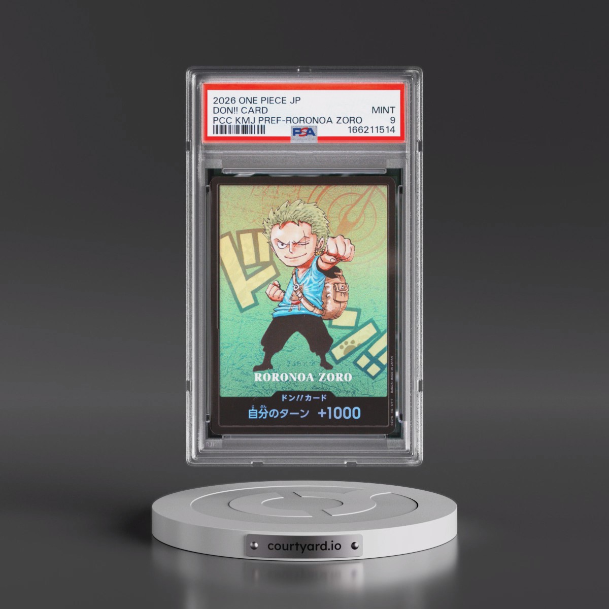 2026 One Piece Japanese Premium Card Collection Kumamoto Prefecture Special Don!! Card - Roronoa Zoro PSA 9