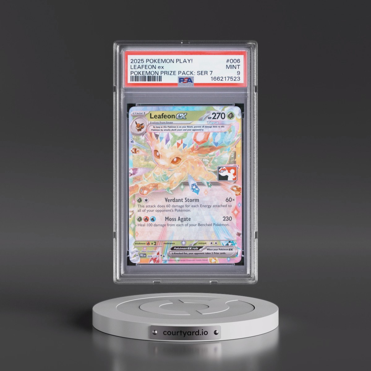 2025 Pokémon Play! Pokémon Prize Pack: Series 7 #006 Leafeon EX - Holo (PSA 9 MINT)