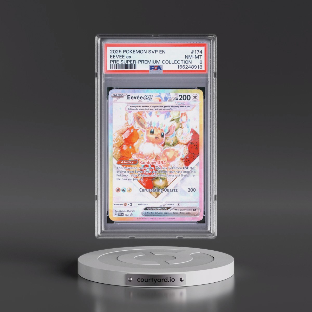 2025 Pokémon Svp EN-SV Black Star Promo #174 Eevee EX - Holo Prismatic Evolutions Super-Premium Collection (PSA 8 NM-MT)