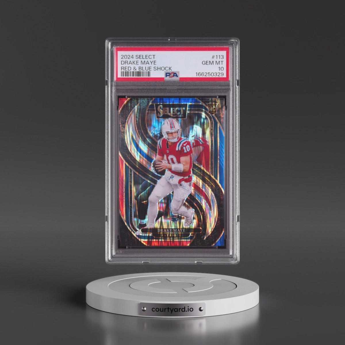 2024 Panini Select Drake Maye - Red & Blue Shock #113 PSA 10