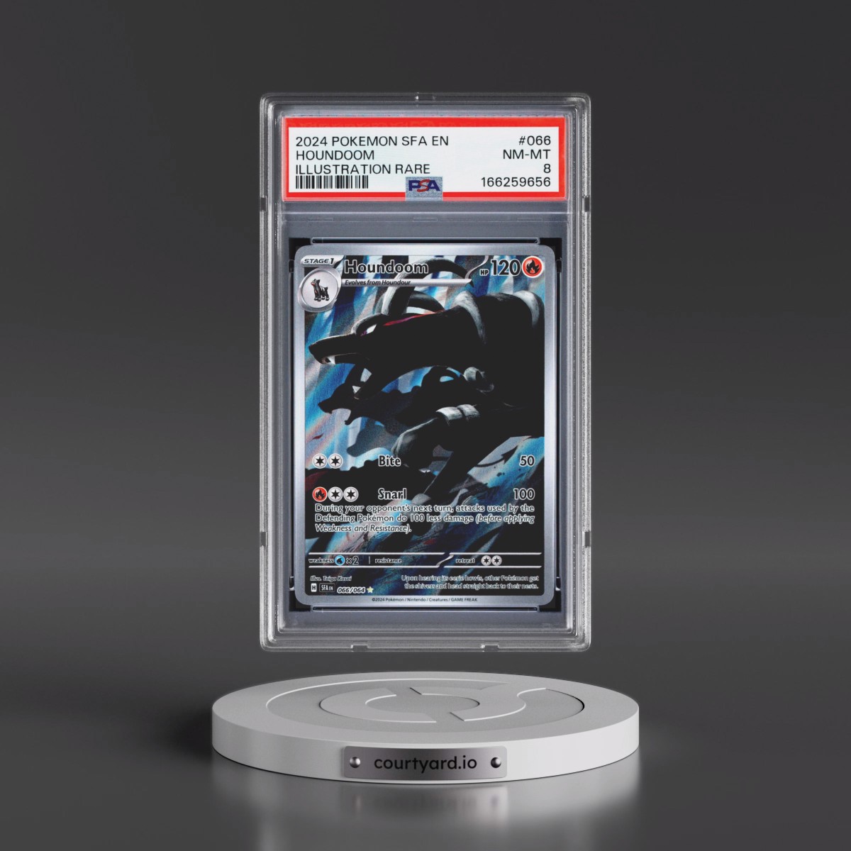 2024 Pokémon Sfa EN-Shrouded Fable #066 Houndoom - Illustration Rare (PSA 8 NM-MT)